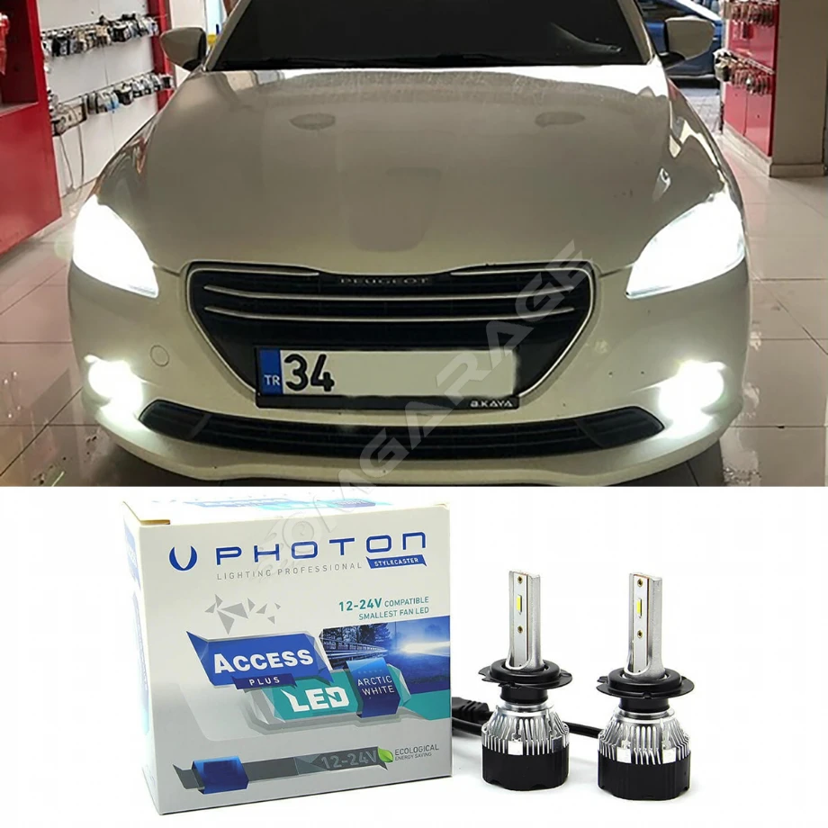 Peugeot 301 Led Xenon Uzun Far Ampulü H1 Access Yeni Seri Beyaz 2012-2017