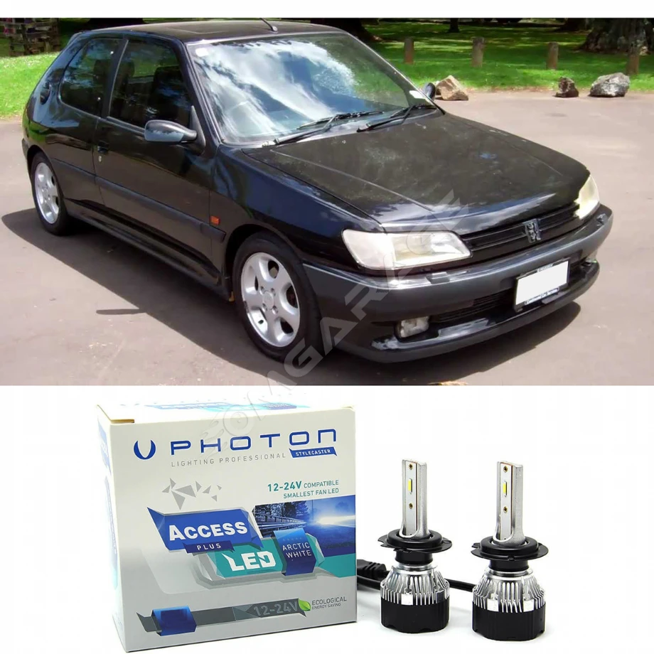 Peugeot 306 Led Xenon Uzun + Kısa Far Ampulü H4 Access Yeni Seri Beyaz 1993-1996