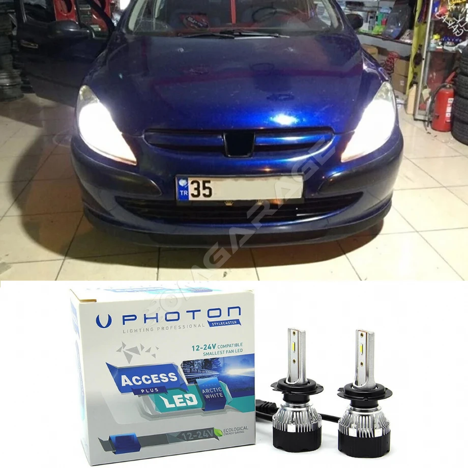 Peugeot 307 Led Xenon Kısa Far Ampulü H1 Access Yeni Seri Beyaz 2005+