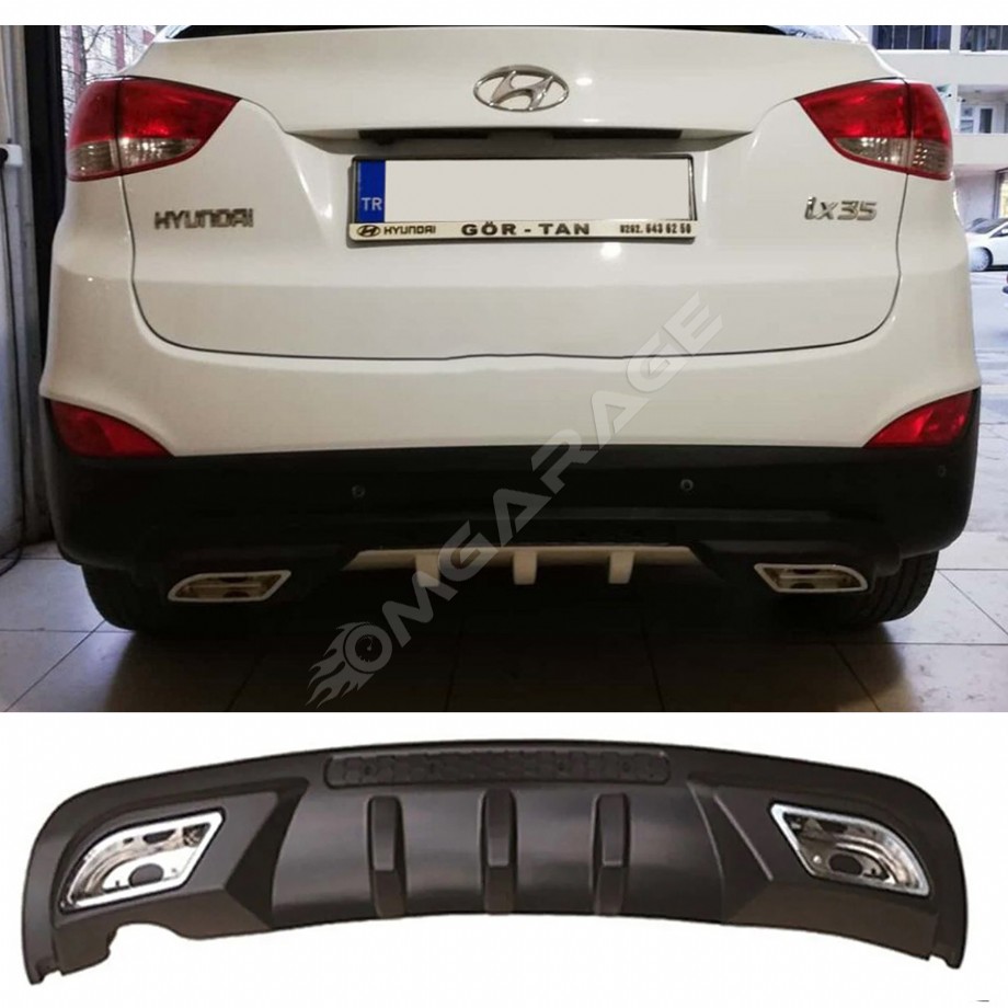 Hyundai ix35 Difüzör Difizör Siyah + Kare Egzoz Görünüm C Tip