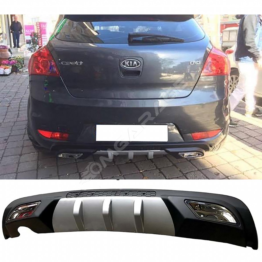 Kia Ceed Difüzör Difizör Gri + Kare Egzoz Görünüm C Tip 2008 - 2012