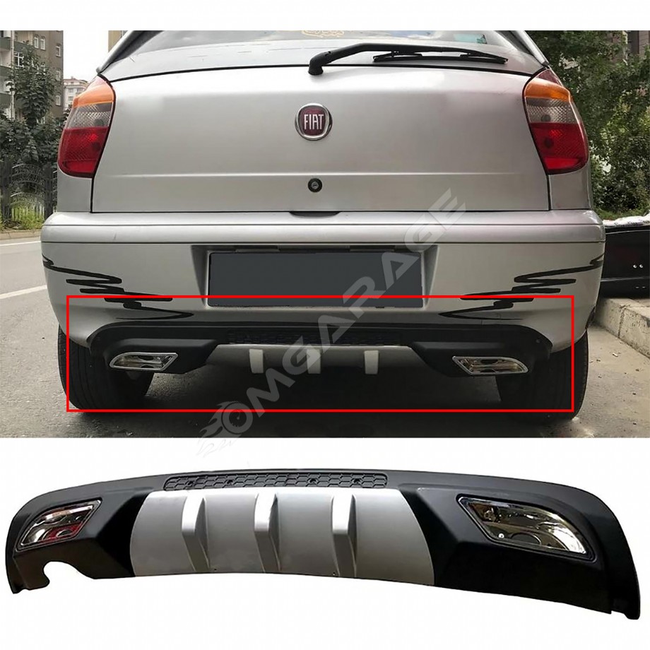 Fiat Palio Difüzör Difizör Gri + Kare Egzoz Görünüm C Tip