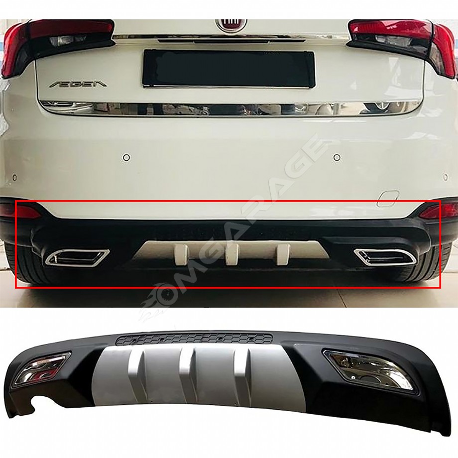 Fiat Egea HB Difüzör Difizör Gri + Kare Egzoz Görünüm C Tip