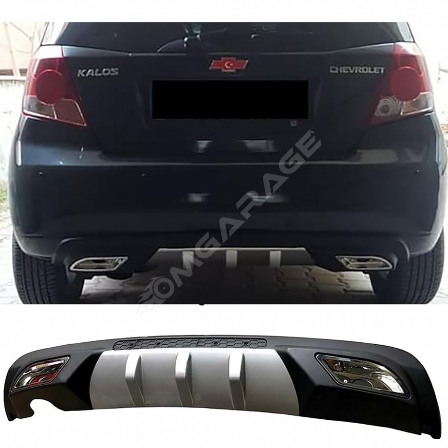 Chevrolet Kalos Difüzör Difizör Gri + Kare Egzoz Görünüm C Tip