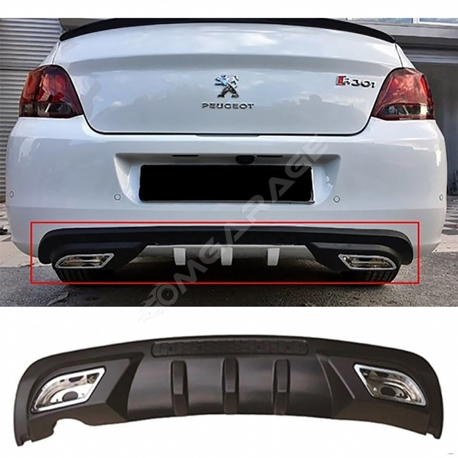 Peugeot 301 Difüzör Difizör Siyah + Kare Egzoz Görünüm C Tip