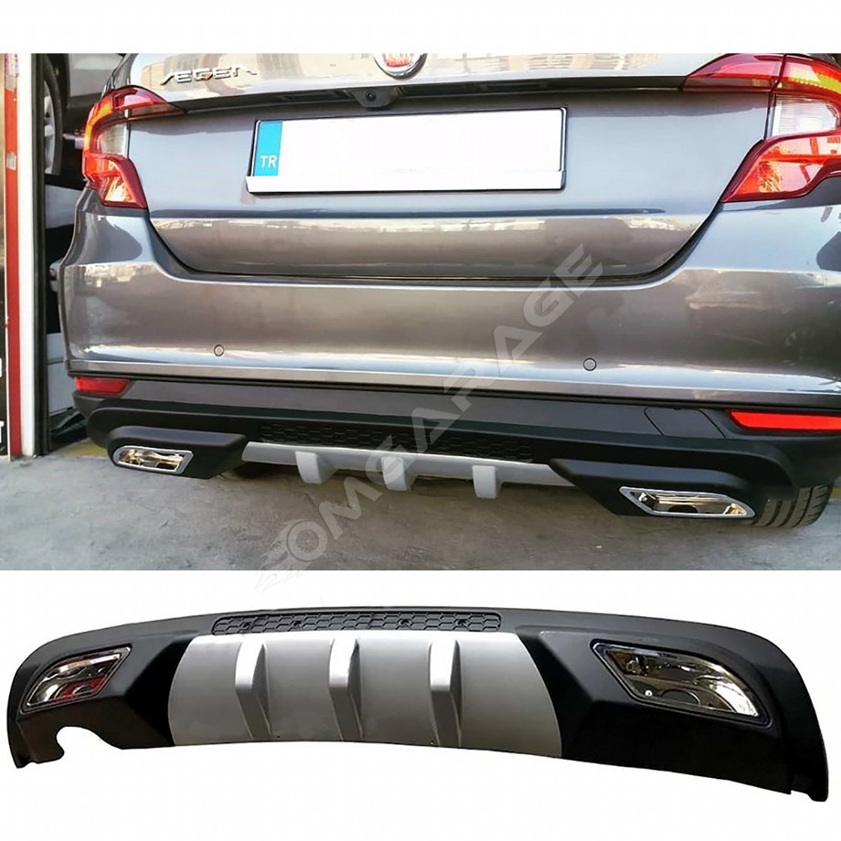 Fiat Egea Difüzör Difizör Gri + Kare Egzoz Görünüm C Tip