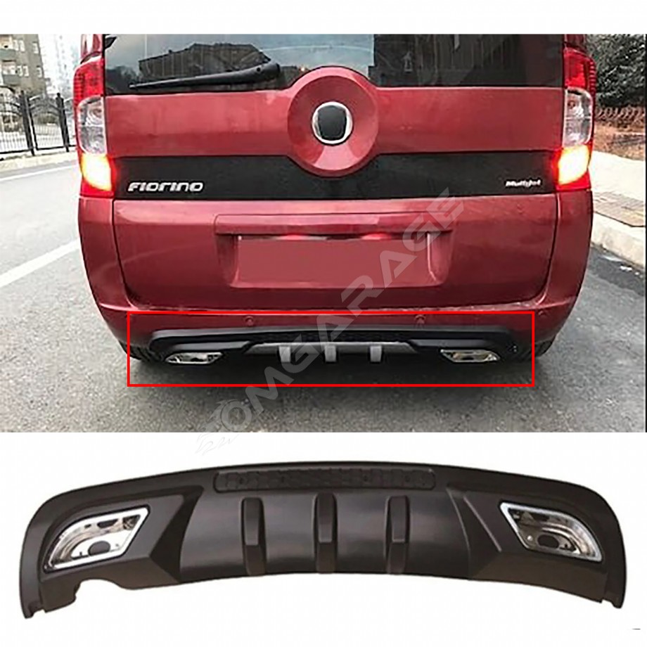 Fiat Fiorino Difüzör Difizör Siyah + Kare Egzoz Görünüm C Tip