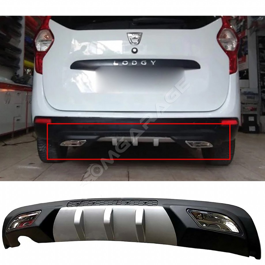 Dacia Dokker Difüzör Difizör Gri + Kare Egzoz Görünüm C Tip