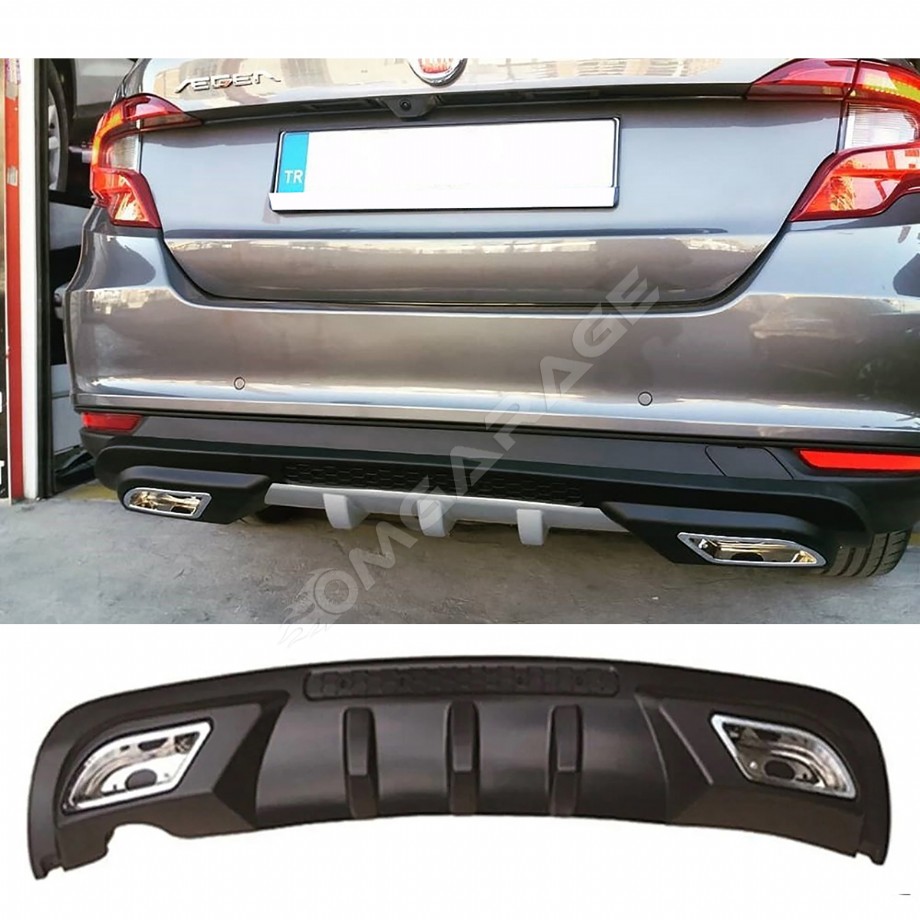 Fiat Egea Difüzör Difizör Siyah + Kare Egzoz Görünüm C Tip
