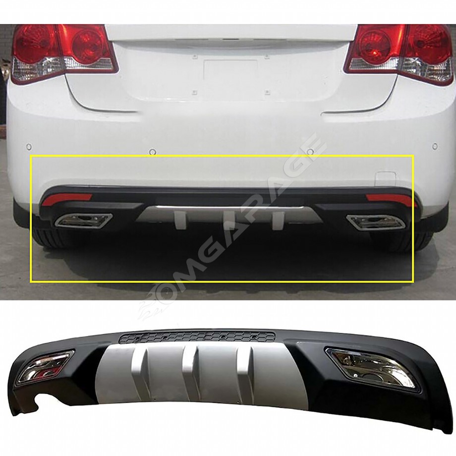 Chevrolet Cruze Difüzör Difizör Gri + Kare Egzoz Görünüm C Tip