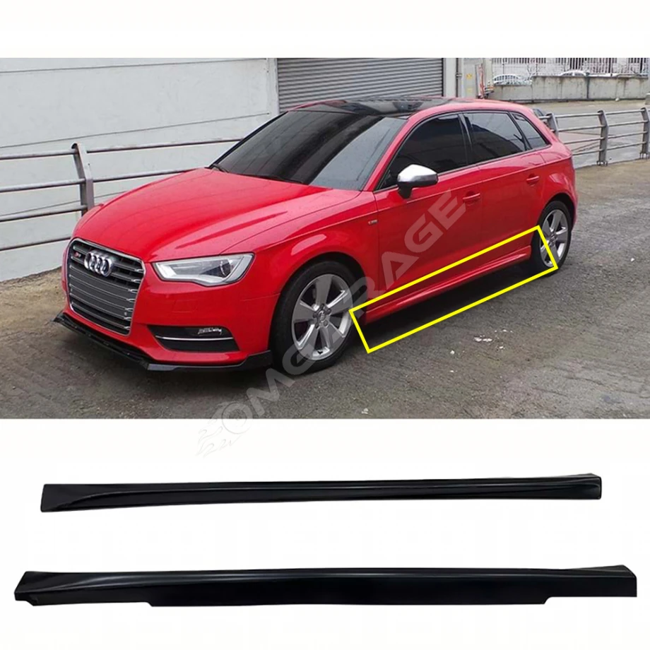 Audi A3 8V HB Aero Yan Marşpiyel Seti Mat Siyah Plastik 2 Adet 2012-2019