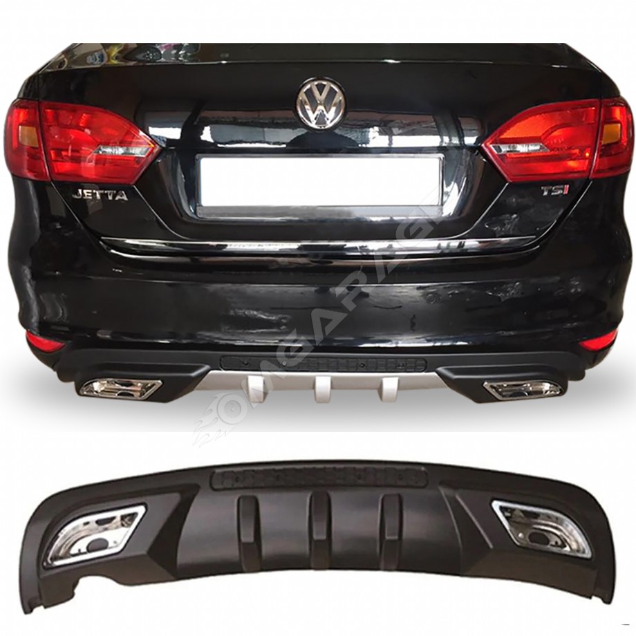 Vw Jetta Mk6 Difüzör Difizör Siyah + Kare Egzoz Görünüm C Tip 2010-2018