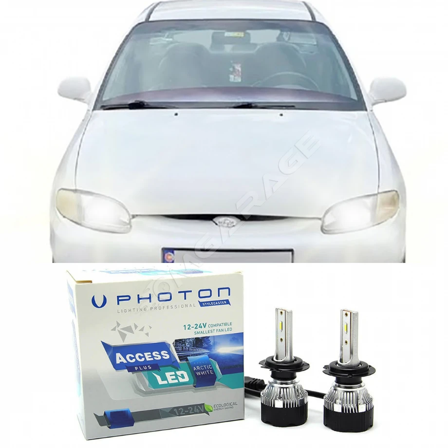 Hyundai Accent Yumurta Kasa Led Xenon Uzun Kısa Far Ampulü H4 Access Yeni Seri Beyaz 1995-1999