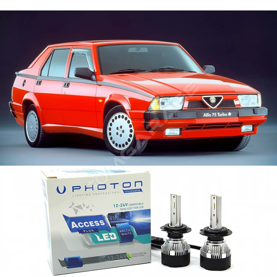 Alfa Romeo 75 Uzun + Kısa Far Ampulü H4 Access Yeni Seri Beyaz 1985-1992