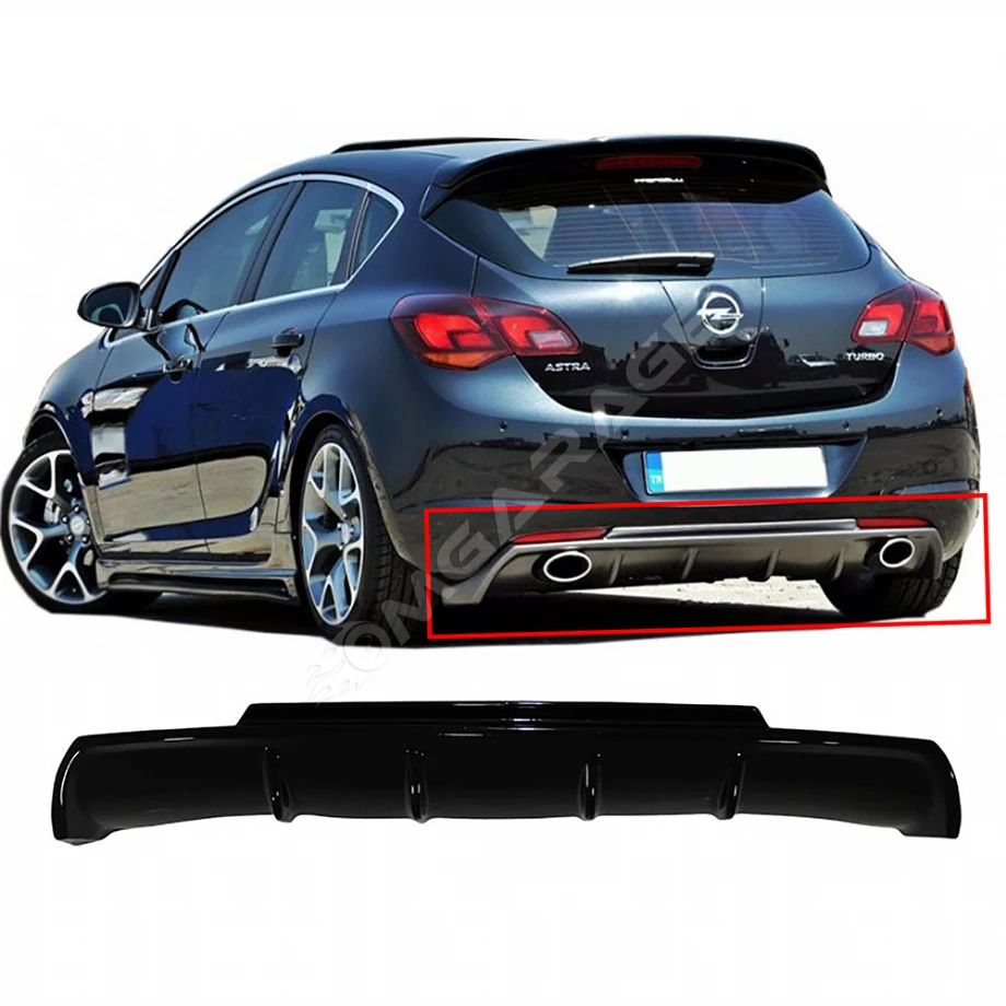 Opel Astra J HB Rieger Difüzör Difizör Plastik Parlak Siyah 2009 2010 2011 2012 Arka-difizör-bodykit-ek