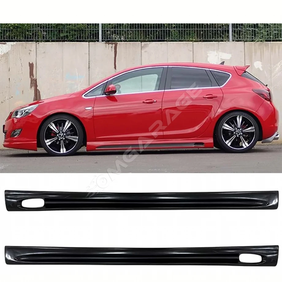 Opel Astra J Sedan Rieger Yan Marşpiyel Seti Mat Siyah Plastik 2 Adet 2009-2015