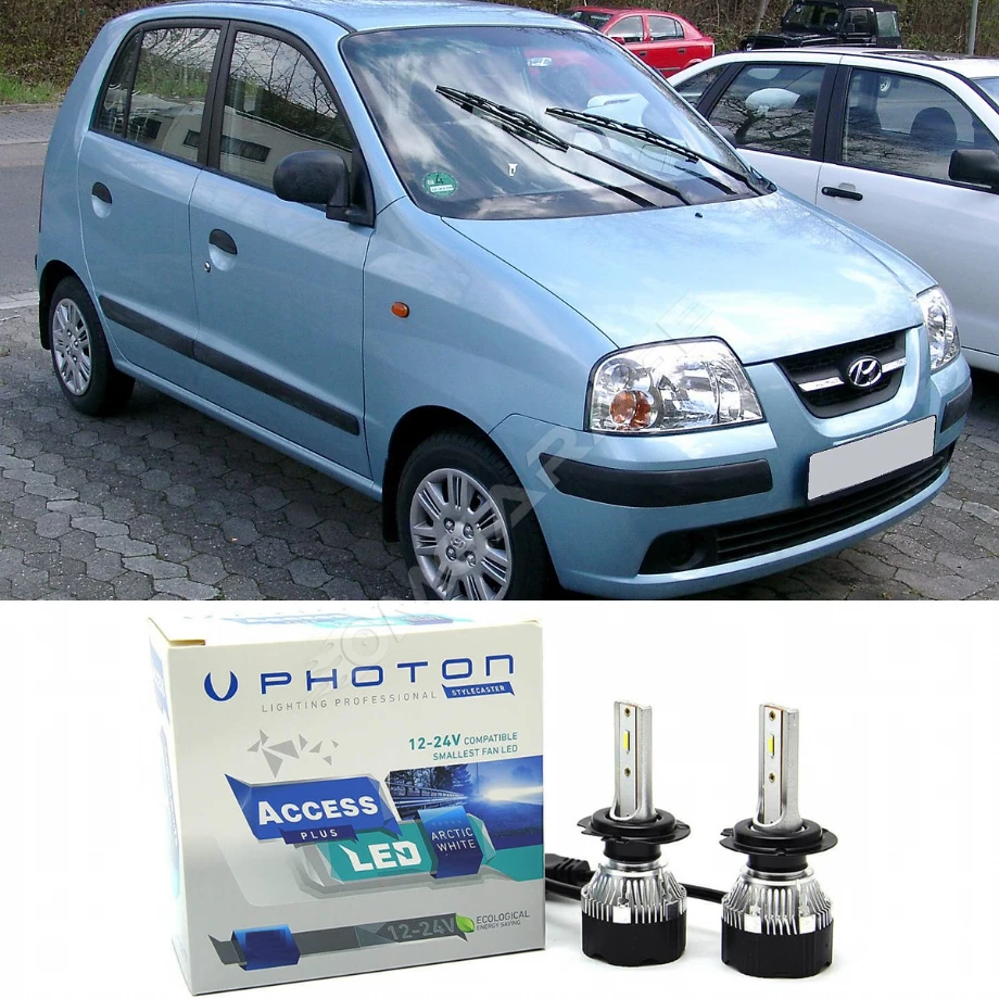 Hyundai Atos Led Xenon Uzun + Kısa Far Ampulü H4 Access Yeni Seri Beyaz