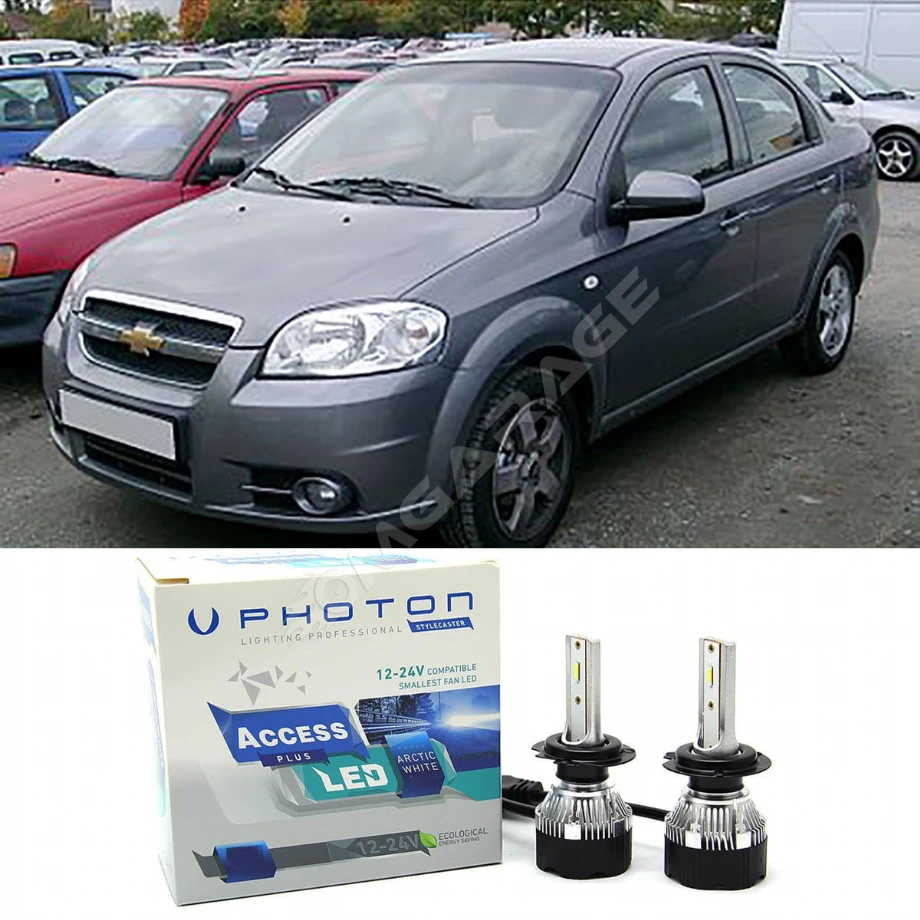 Chevrolet Aveo Led Xenon Uzun + Kısa Far Ampulü H4 Access Yeni Seri Beyaz