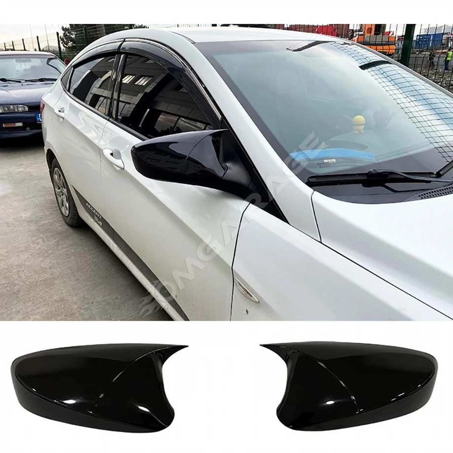 Hyundai Accent Blue Sinyalsiz Batman Yarasa Ayna Kapağı Parlak Siyah ABS 2011-2018