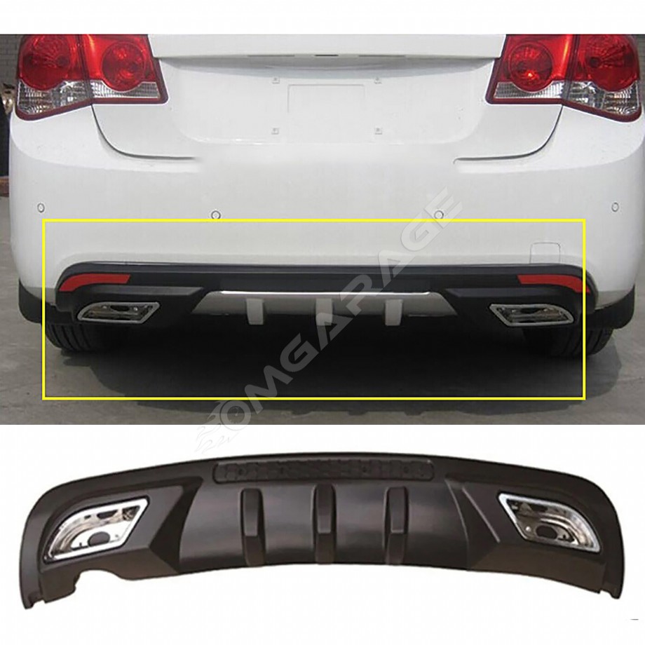 Chevrolet Cruze Difüzör Difizör Siyah + Kare Egzoz Görünüm C Tip