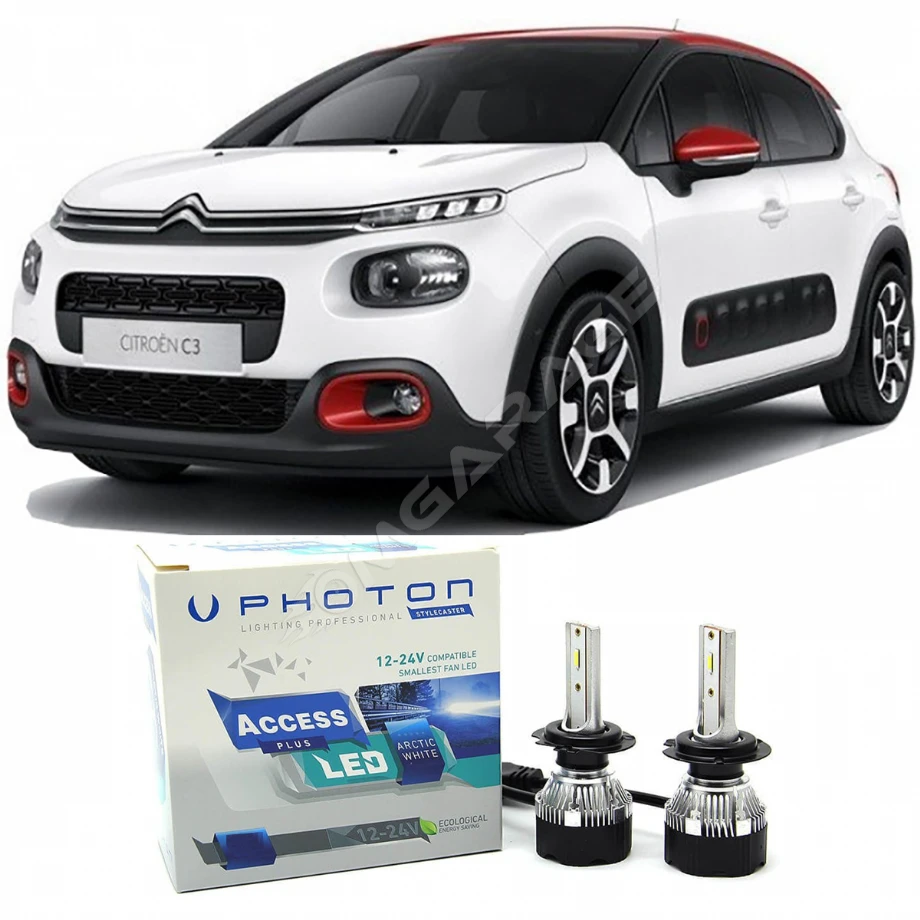 Citroen C3 Led Xenon Kısa Far Ampulü H7 Access Yeni Seri Beyaz 2016+