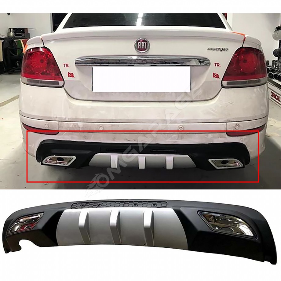 Fiat Linea Difüzör Difizör Gri + Kare Egzoz Görünüm C Tip