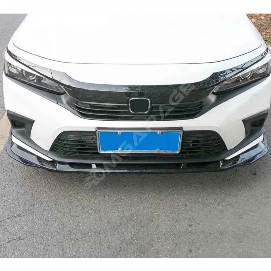 Honda Civic FE 3 Parça Ön Lip Plastik Parlak Siyah karlık-ön-ek-bodykit 2022 ve üzeri