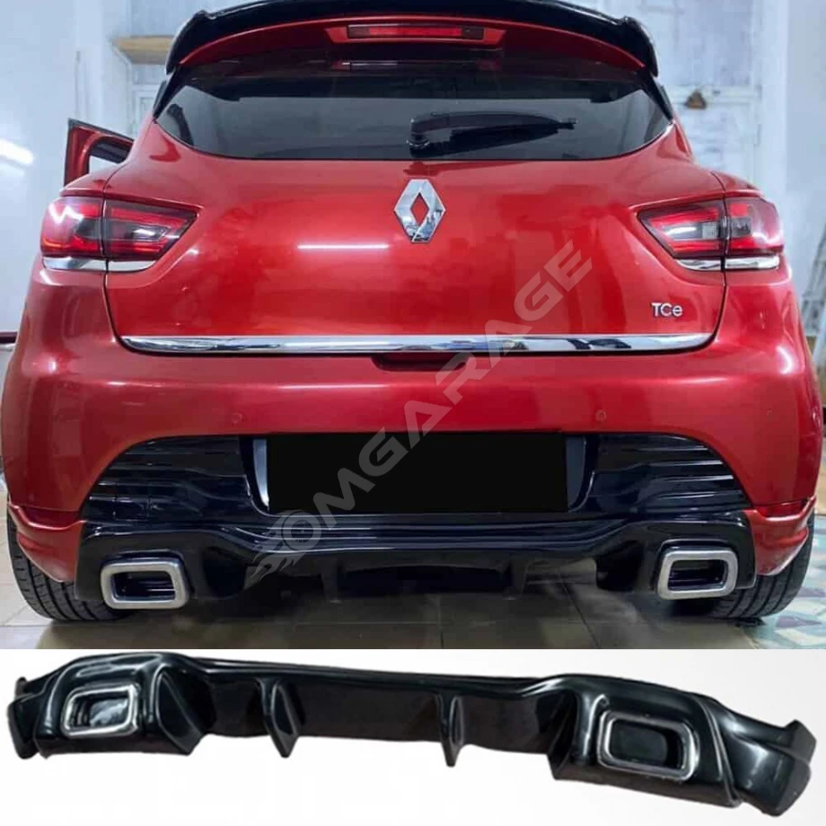 Renault Clio 4 Rs Arka Ek Difüzör Parlak Siyah 2012 2013 2014 2015 2016 Arka-difizör-bodykit-ek