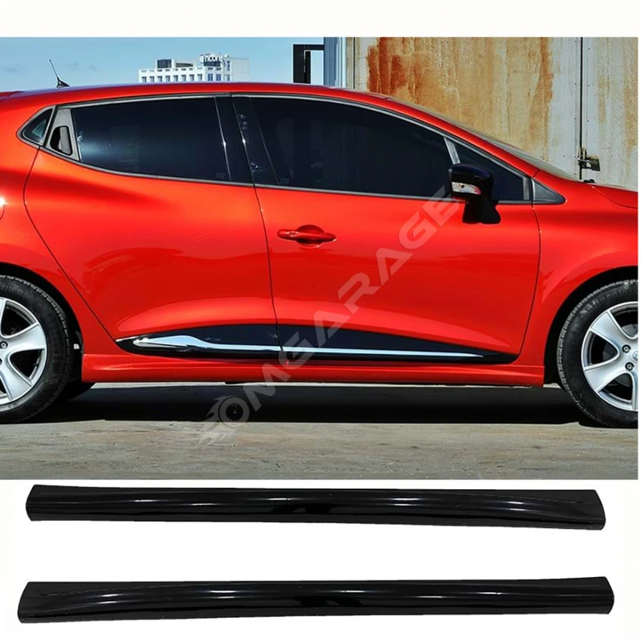 Renault Clio 4 R Yan Marşpiyel Seti Mat Siyah Plastik 2 Adet 2012-2019