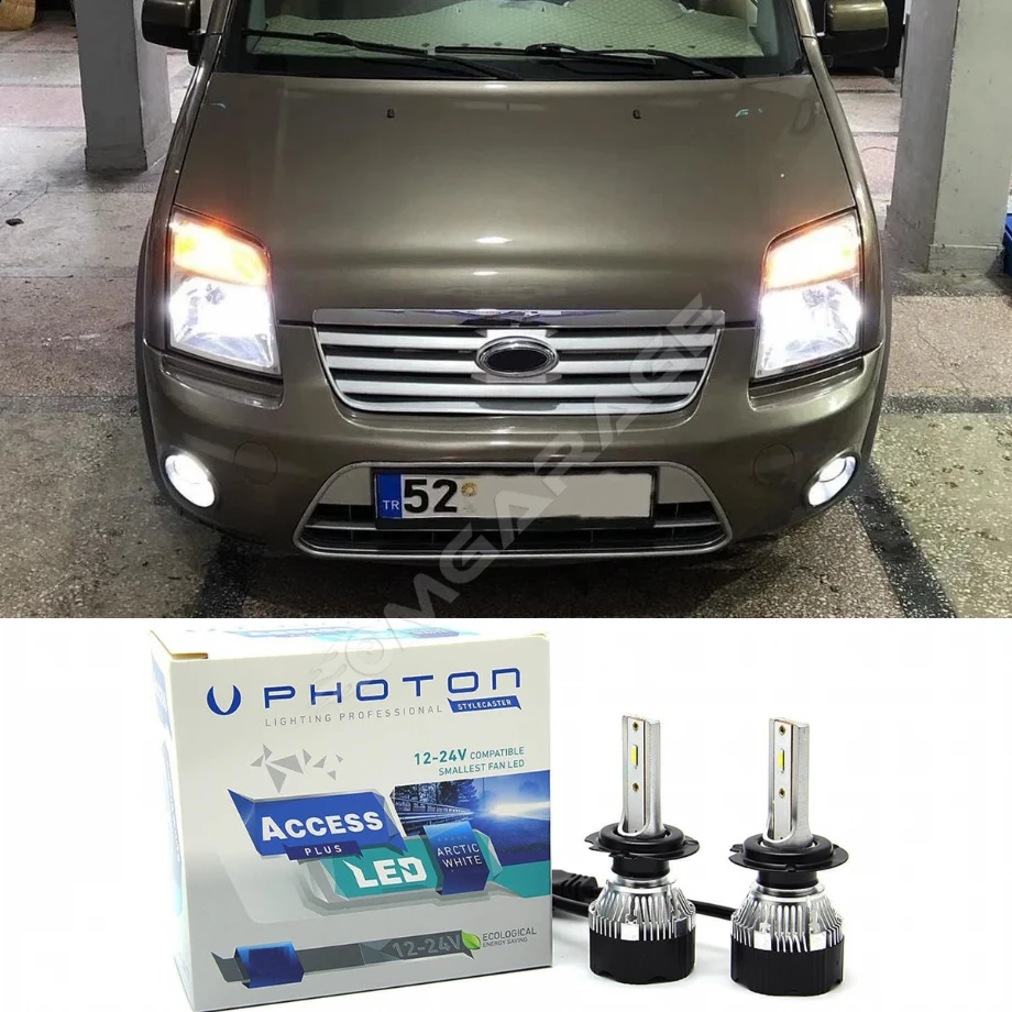 Ford Connect Led Xenon Uzun + Kısa Far Ampulü H4 Access Yeni Seri Beyaz 2002-2013
