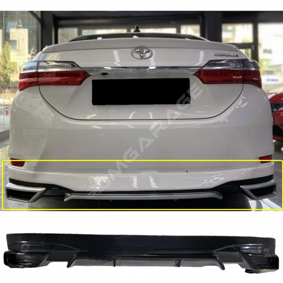 Toyota Corolla Custom Arka Ek Plastik Siyah Difüzör 2013 2014 2015 2016 2017 Arka-difizör-bodykit-ek