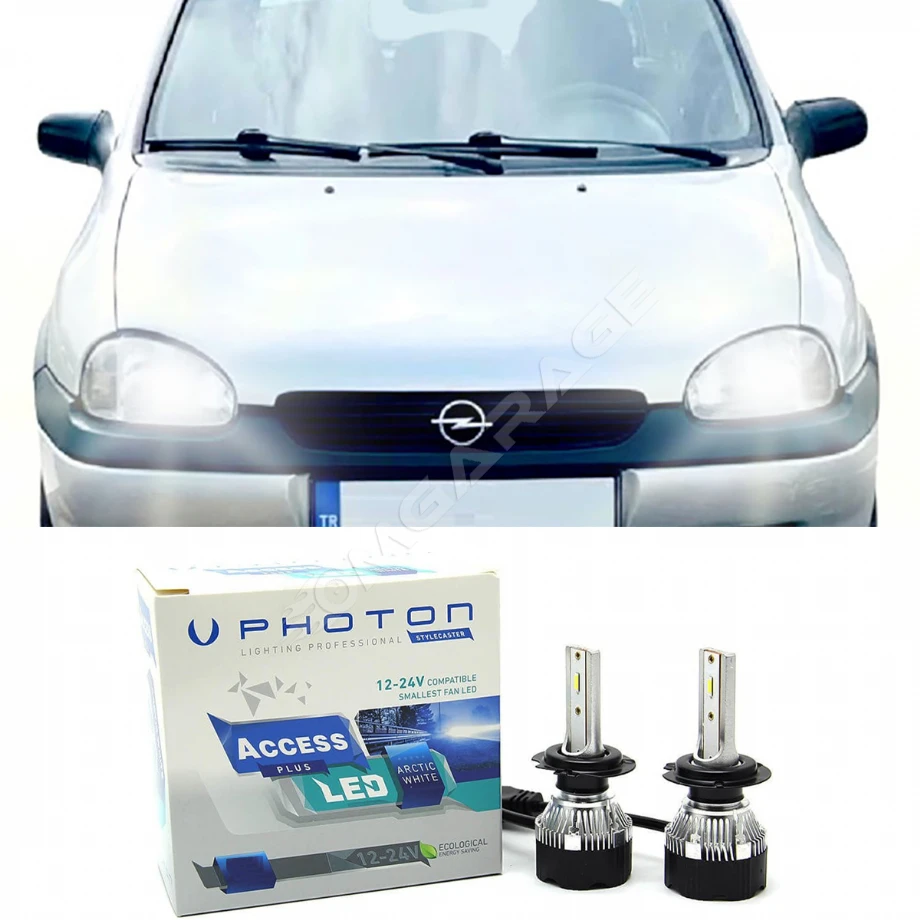 Opel Corsa B Led Xenon Uzun + Kısa Far Ampulü H4 Access Yeni Seri Beyaz 1993-2000