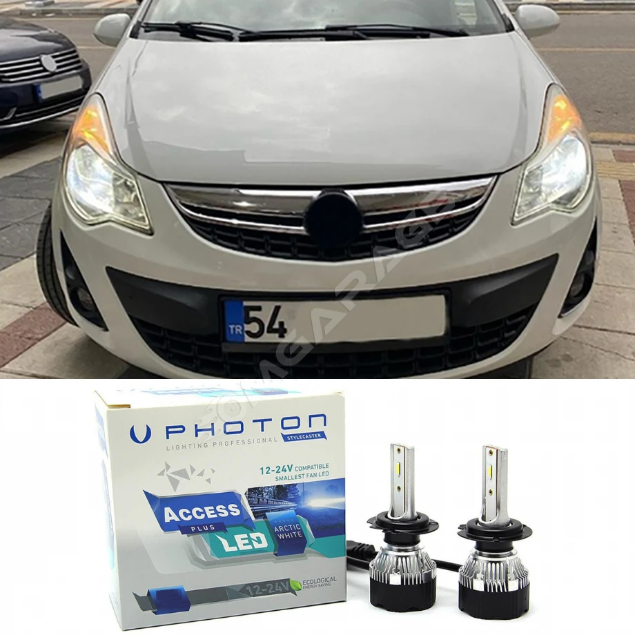 Opel Corsa D Led Xenon Kısa Far Ampulü H7 Access Yeni Seri Beyaz 2006-2014