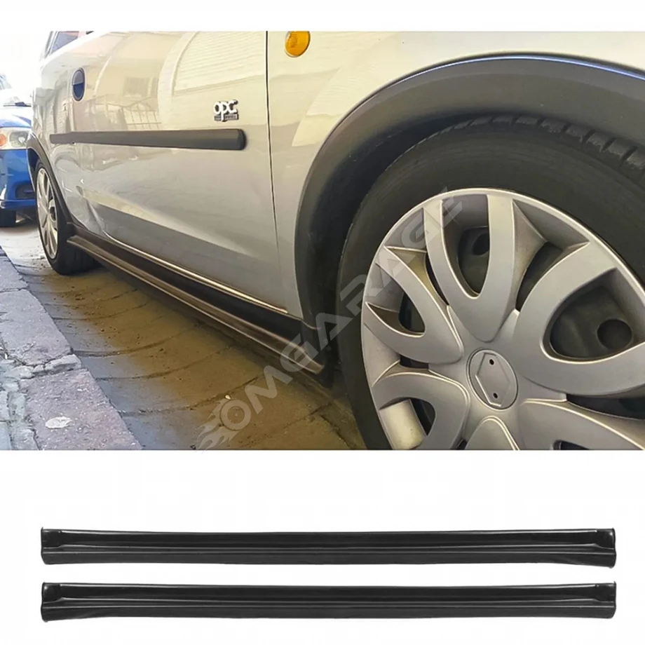 Opel Corsa C Yan Marşpiyel Seti Mat Siyah Plastik 2 Adet 2000 2001 2002 2003 2004 2005 2006