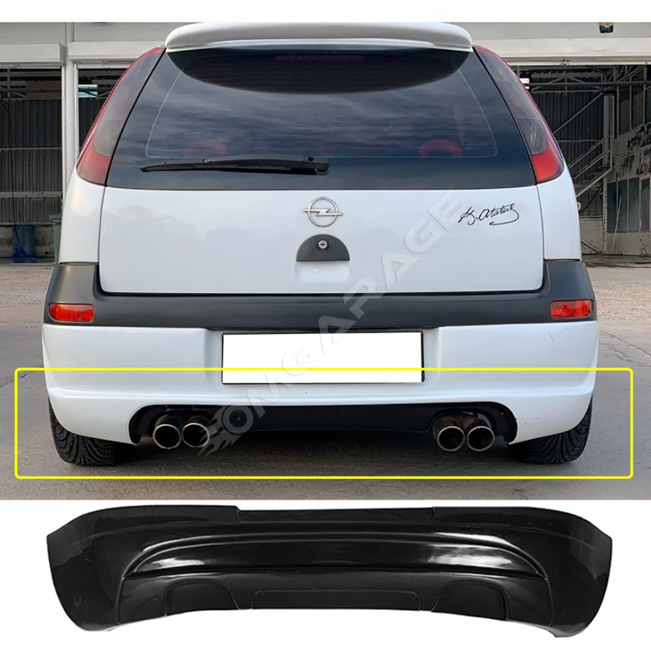 Opel Corsa C Arka Ek Plastik Siyah Difüzör 2000 2001 2002 2003 Arka-bodykit-ek-karlık