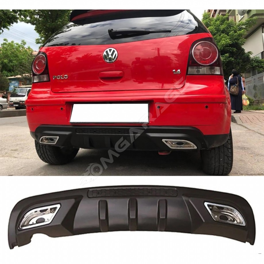 Vw Polo Difüzör Difizör Siyah + Kare Egzoz Görünüm C Tip 2002 - 2008