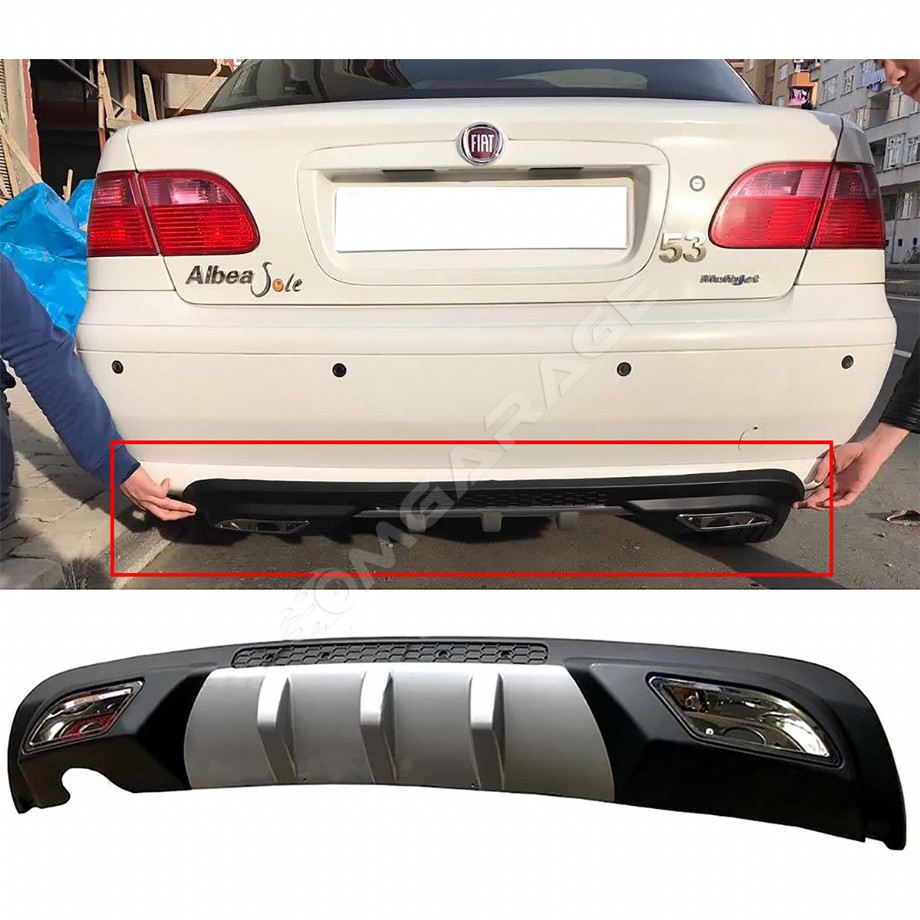 Fiat Albea Difüzör Difizör Gri + Kare Egzoz Görünüm C Tip