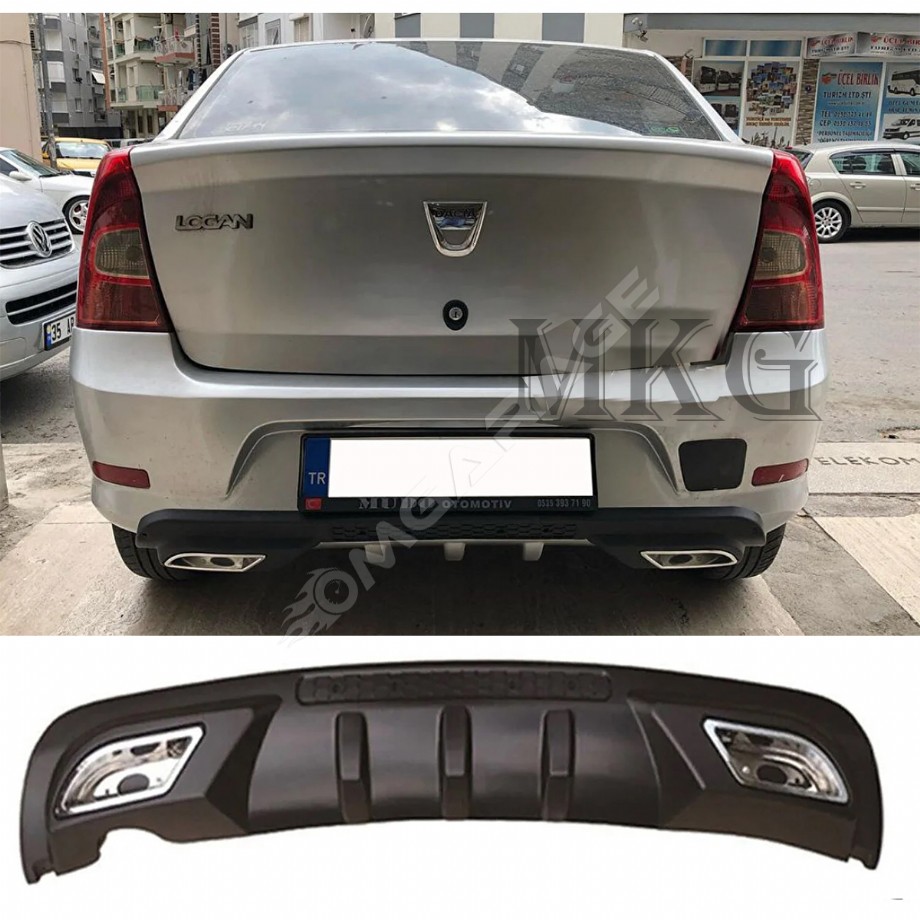 Dacia Logan Sedan Difüzör Difizör Siyah + Kare Egzoz Görünüm C Tip