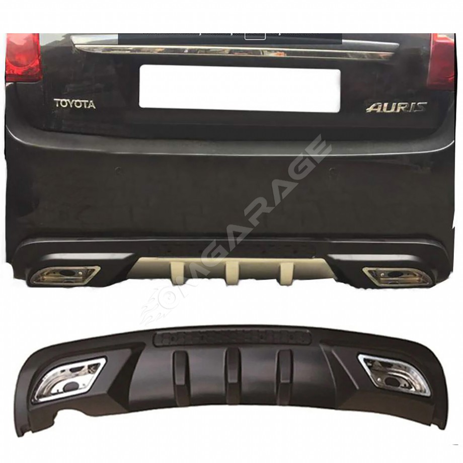 Toyota Auris Difüzör Difizör Siyah + Kare Egzoz Görünüm C Tip
