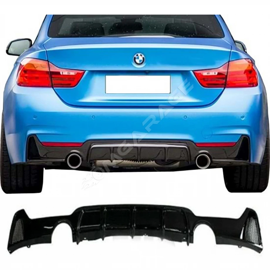 Bmw F33 Difüzör Difizör Plastik Parlak Siyah Sağ Sol Tek Çıkışlı 2013-2020 4 Serisi Arka-difizör-bodykit-ek