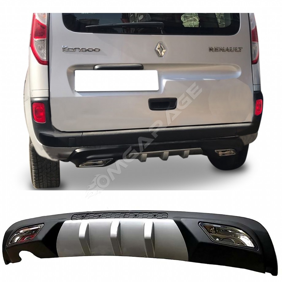 Renault Kangoo Difüzör Difizör Gri + Kare Egzoz Görünüm C Tip