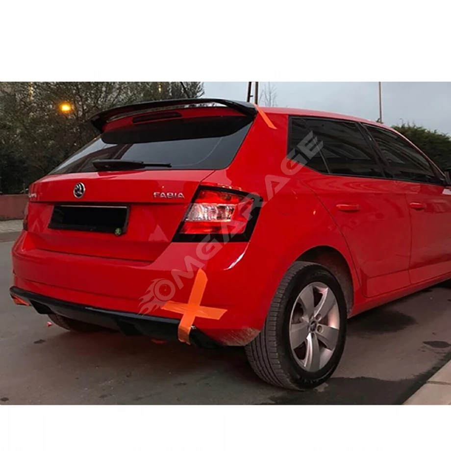 Skoda Fabia Difüzör Difizör Plastik Parlak Siyah 2015 ve üzeri Arka-bodykit-ek-karlık