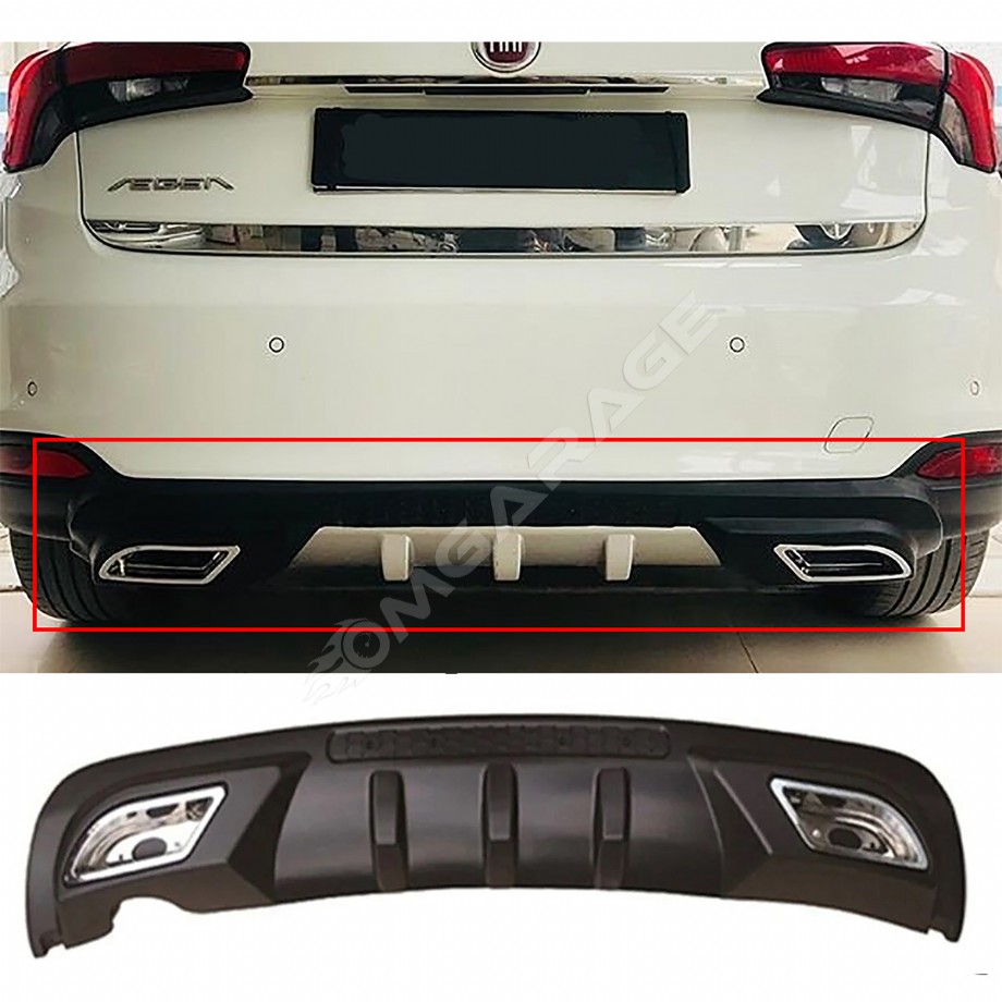Fiat Egea HB Difüzör Difizör Siyah + Kare Egzoz Görünüm C Tip