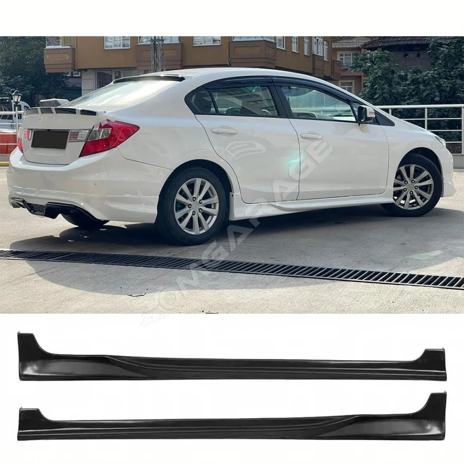 Honda Civic FB7 Custom Yan Marşpiyel Seti Mat Siyah Plastik 2 Adet 2012 2013 2014 2015 2016