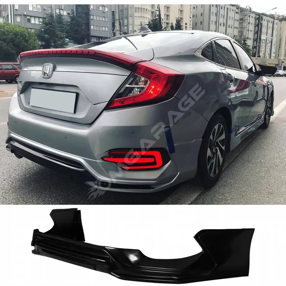 Honda Civic Fc5 Turbo Arka Ek Plastik Siyah Difüzör 2016 2017 2018 2019 Arka-difizör-bodykit-ek