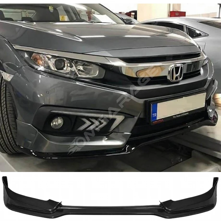 Honda Civic Fc5 Mugen Ön Ek Plastik Siyah karlık-ön-ek-bodykit 2016 2017 2018 Makyajsız Kasa