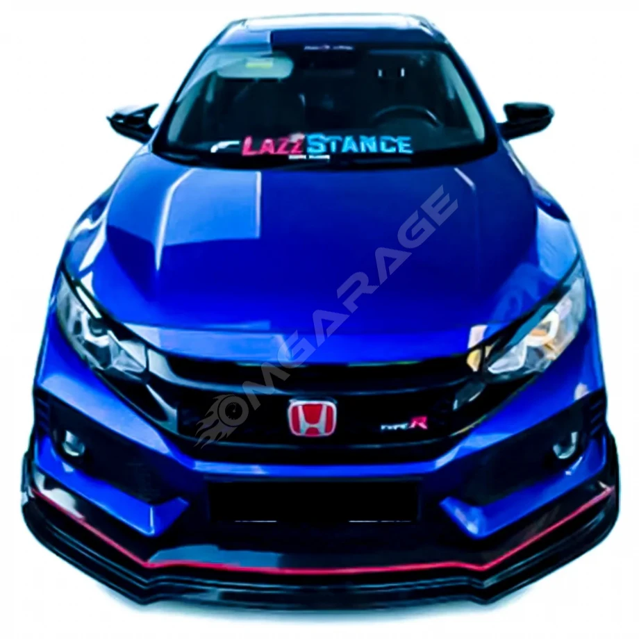 Honda Civic Fc5 Typer 3 Parça Ön Lip Plastik Parlak Siyah karlık-ön-ek-bodykit