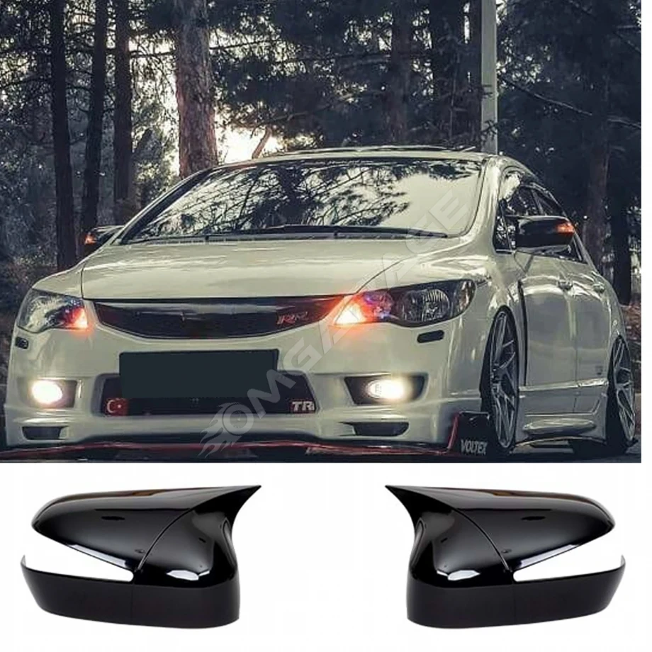 Honda Civic FD6 Batman Yarasa Ayna Kapağı Parlak Siyah ABS 2006 2007 2008 2009 2010 2011