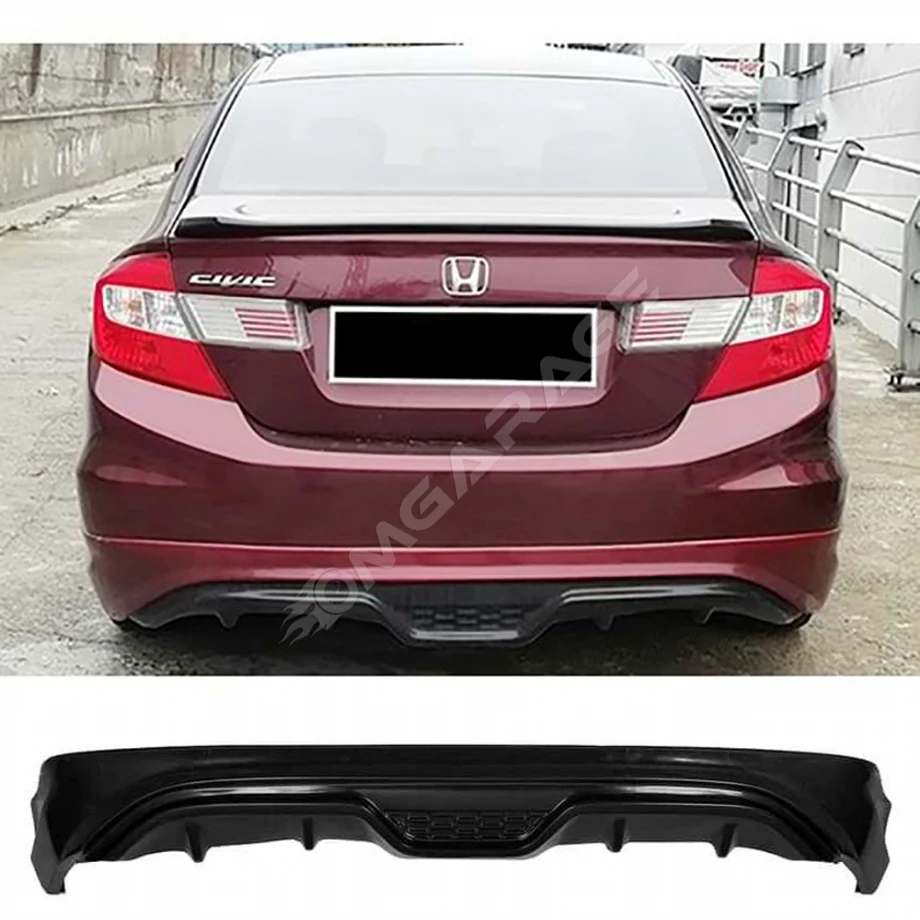 Honda Civic FD6 Custom Arka Ek Plastik Siyah Difüzör Çıkışsız 2006-2011 Arka-difizör-bodykit-ek
