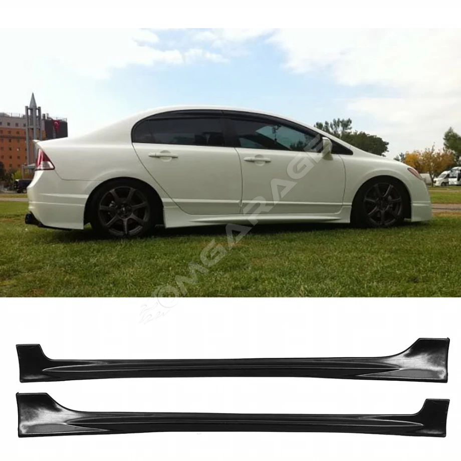 Honda Civic FD6 Mugen Yan Marşpiyel Seti Mat Siyah Plastik 2 Adet 2006 2007 2008 2009 2010 2011